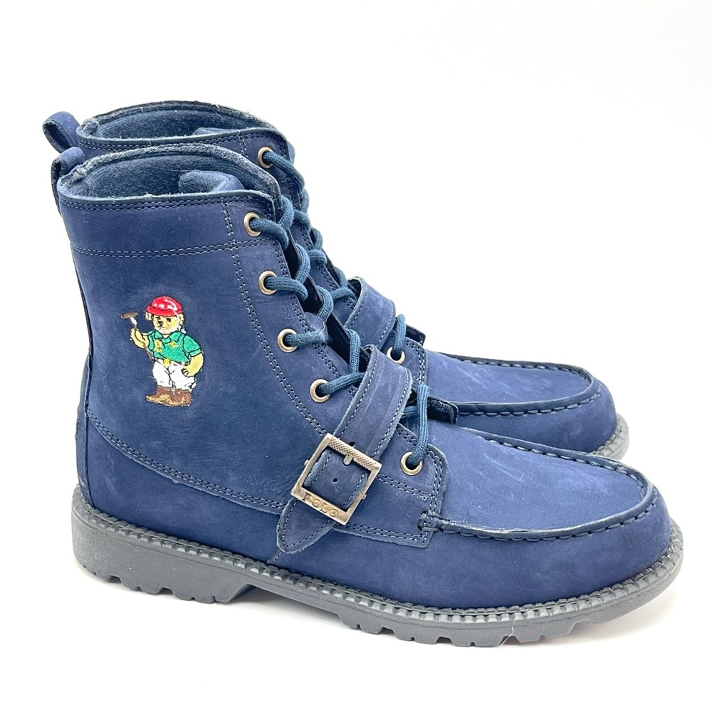 Polo Ralph Lauren Polo Bear Ranger Hi RF100688 Blue Kids 7 = 8.5 Womens Shoes.